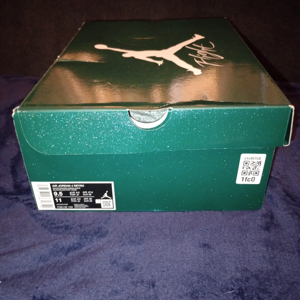 IOB EUC Air Jordan 4 Oxidized Green Mens size 9.5 - Picture 14 of 15